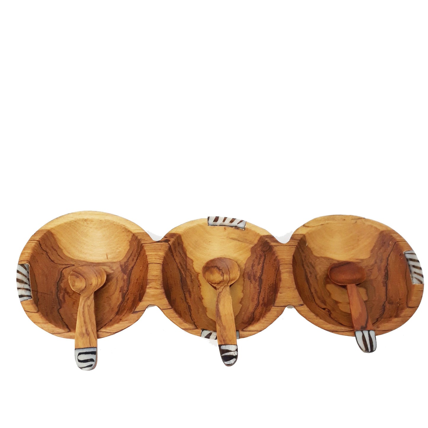 Divided snack bowl, wooden snack bowl, small wooden dish, wood candy tray, Olivewood bowl, Monkey Pod dish, wooden serving plate