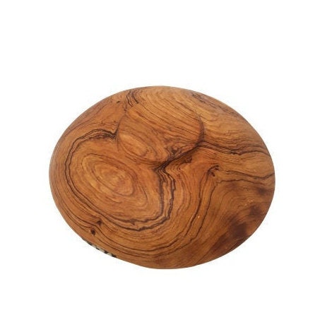 Olivewood Divided Bowl: Round Wooden Snack & Salsa Serving Bowl