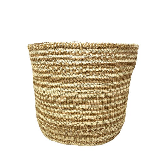 Handwoven Sisal Basket Planter: Large Natural Woven Basket