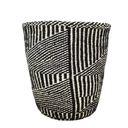 Handwoven Sisal Plant Basket: African Woven Planter (9x9 inches)