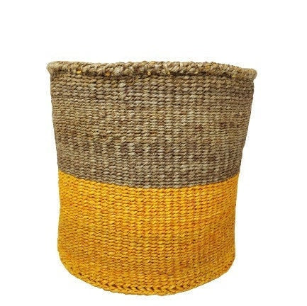 Handwoven Sisal Basket: African Storage, Plant Pot, Colorful Woven Baskets