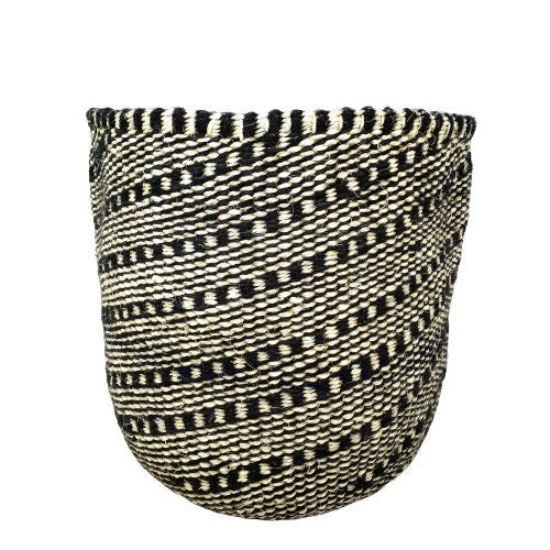 Handwoven Sisal Plant Basket: African Woven Planter (9x9 inches)