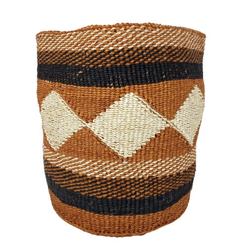 Handwoven Sisal Basket: Kenyan Planter, Storage Decor