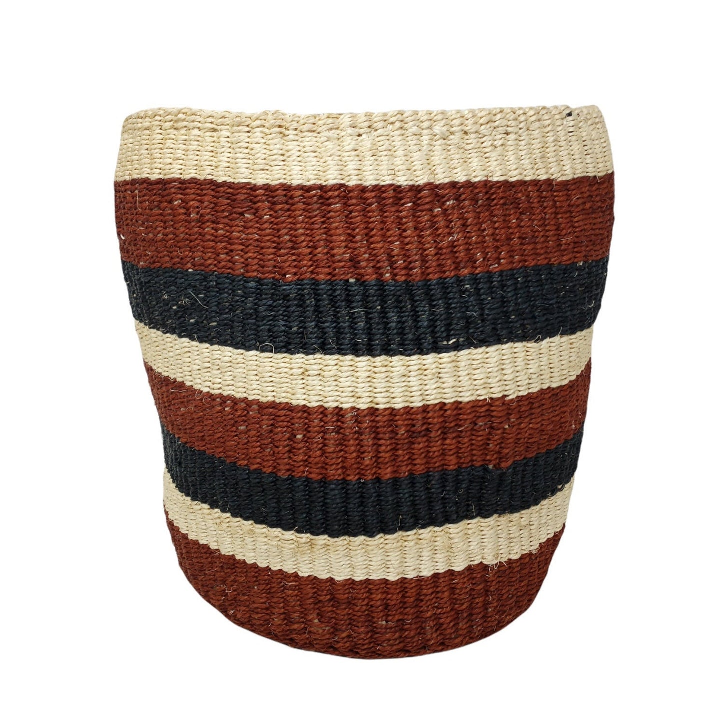 Handwoven Sisal Plant Basket: African Woven Planter, 9"