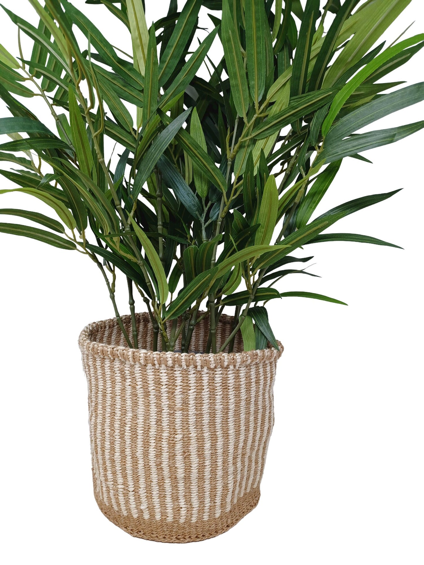 Handwoven Sisal Planter Basket: Minimalist Home Decor