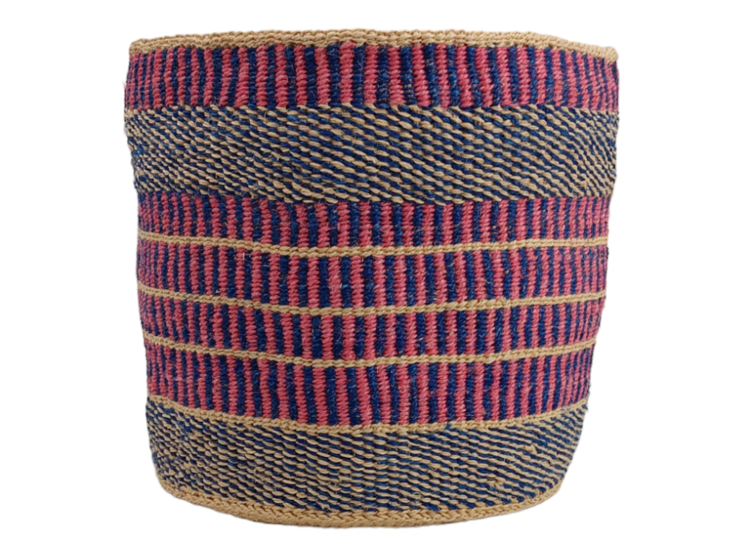 Woven Sisal Basket Planter: Colorful Rustic Home Decor