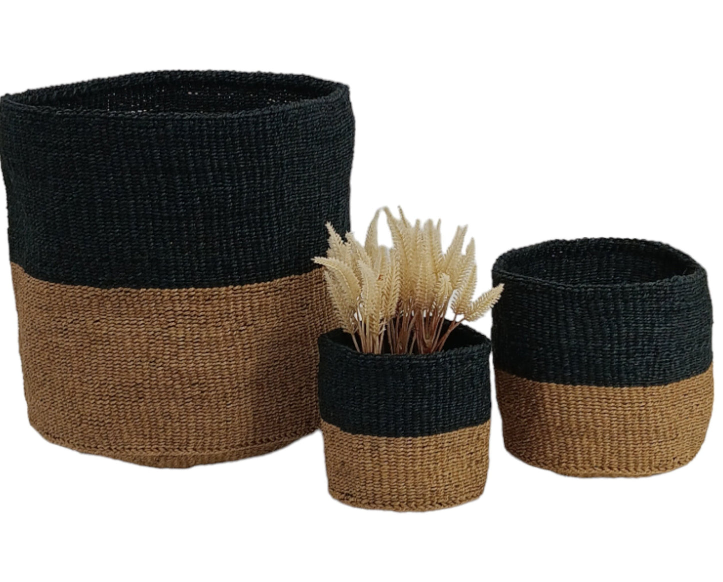 Handwoven Sisal Basket Planter: African Storage Basket