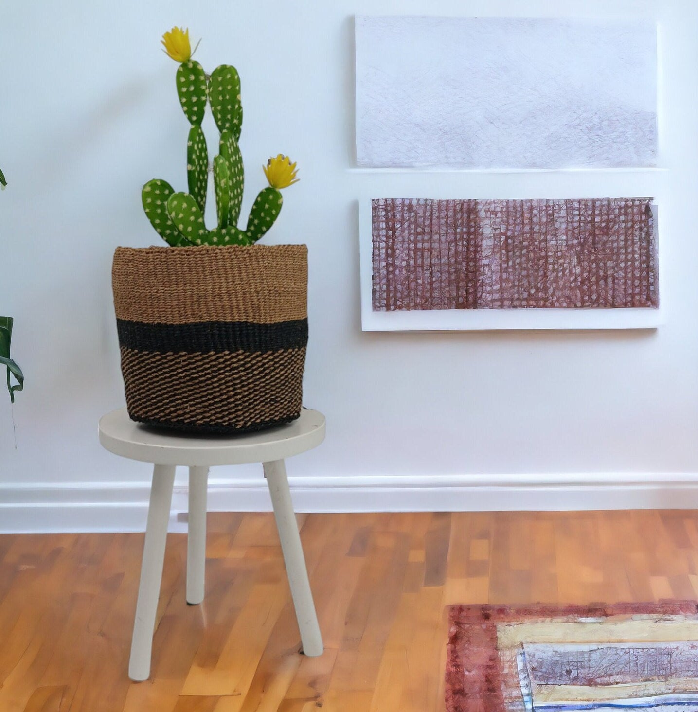 African Woven Basket: Sisal Plant Pot, Storage Basket