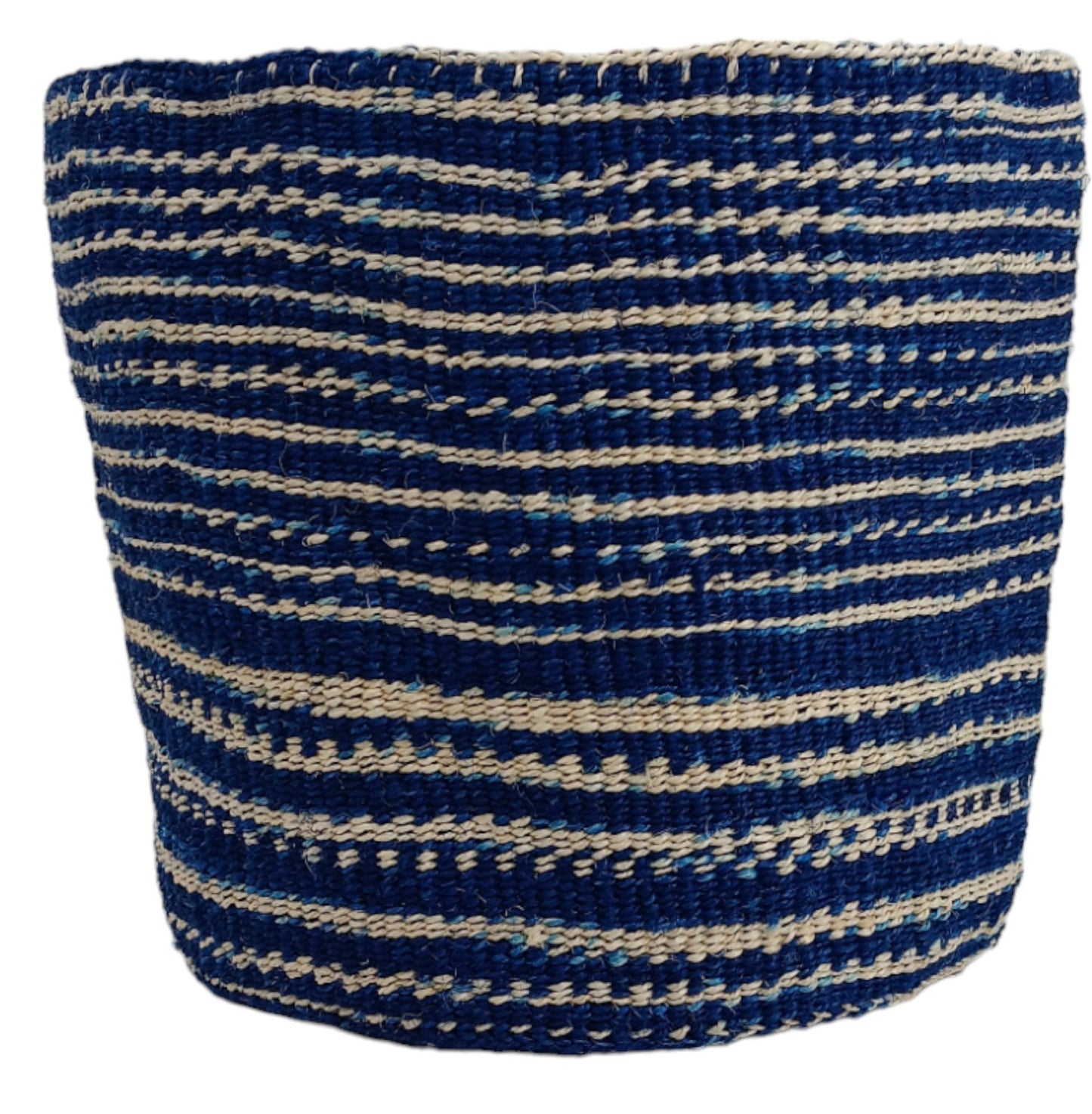 Blue Woven Basket Planter: African Sisal Basket Decor