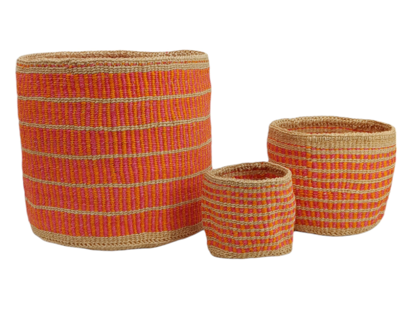 Woven Basket Planter: Colorful Boho Decor, Handwoven Sisal