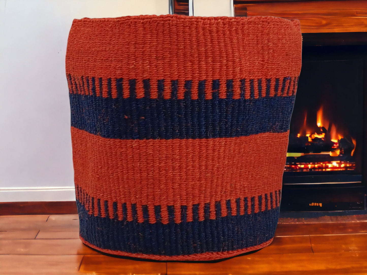 Handwoven Sisal Basket Planter: Kenyan Woven Storage Basket