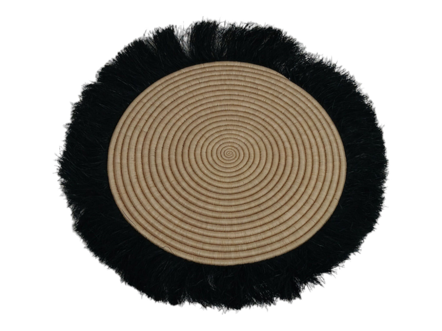 Fringed Woven Wall Basket: Large African Sweetgrass Decor