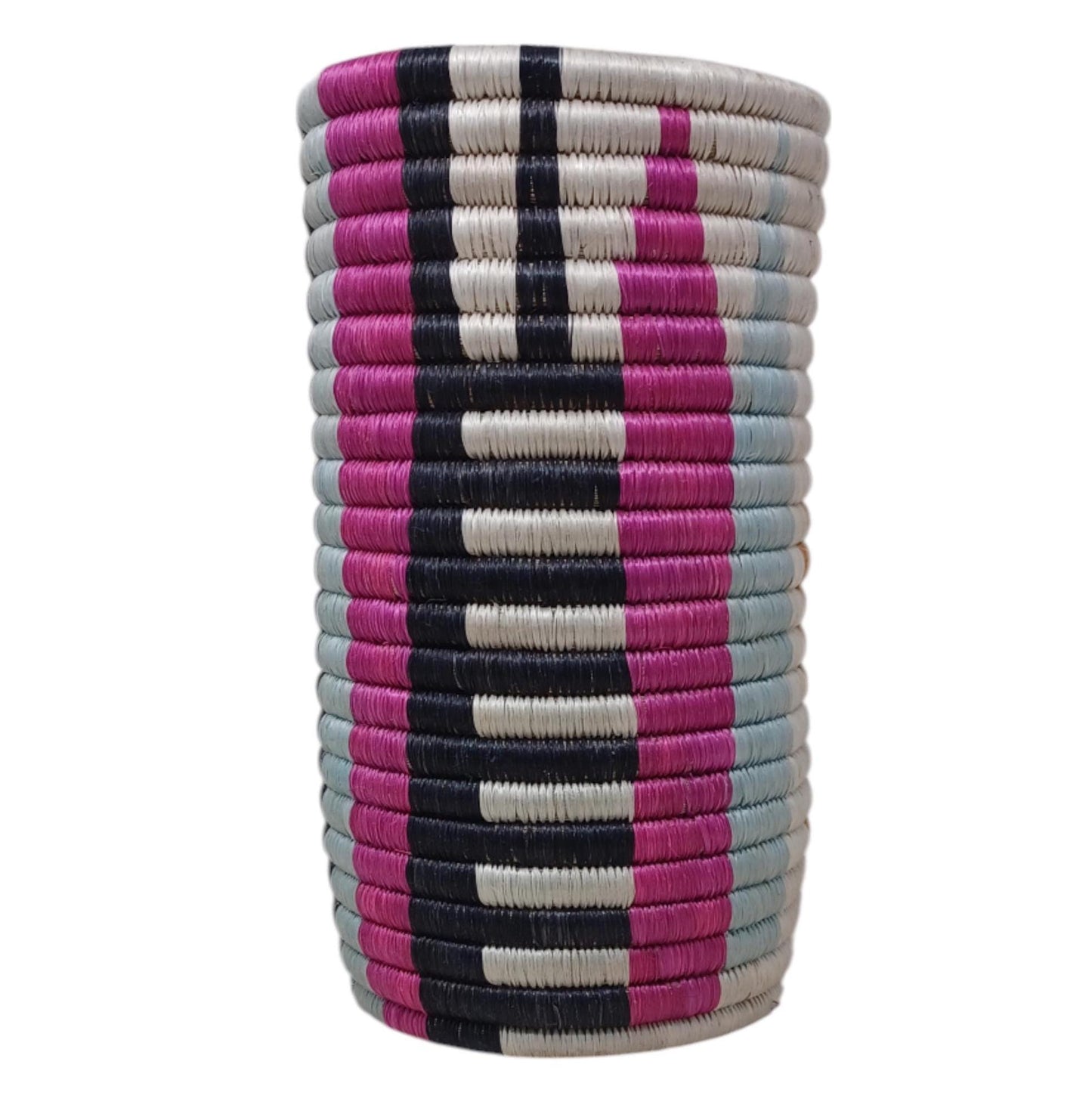 Boho Woven Flower Vase: Handwoven Wicker Utensil Holder