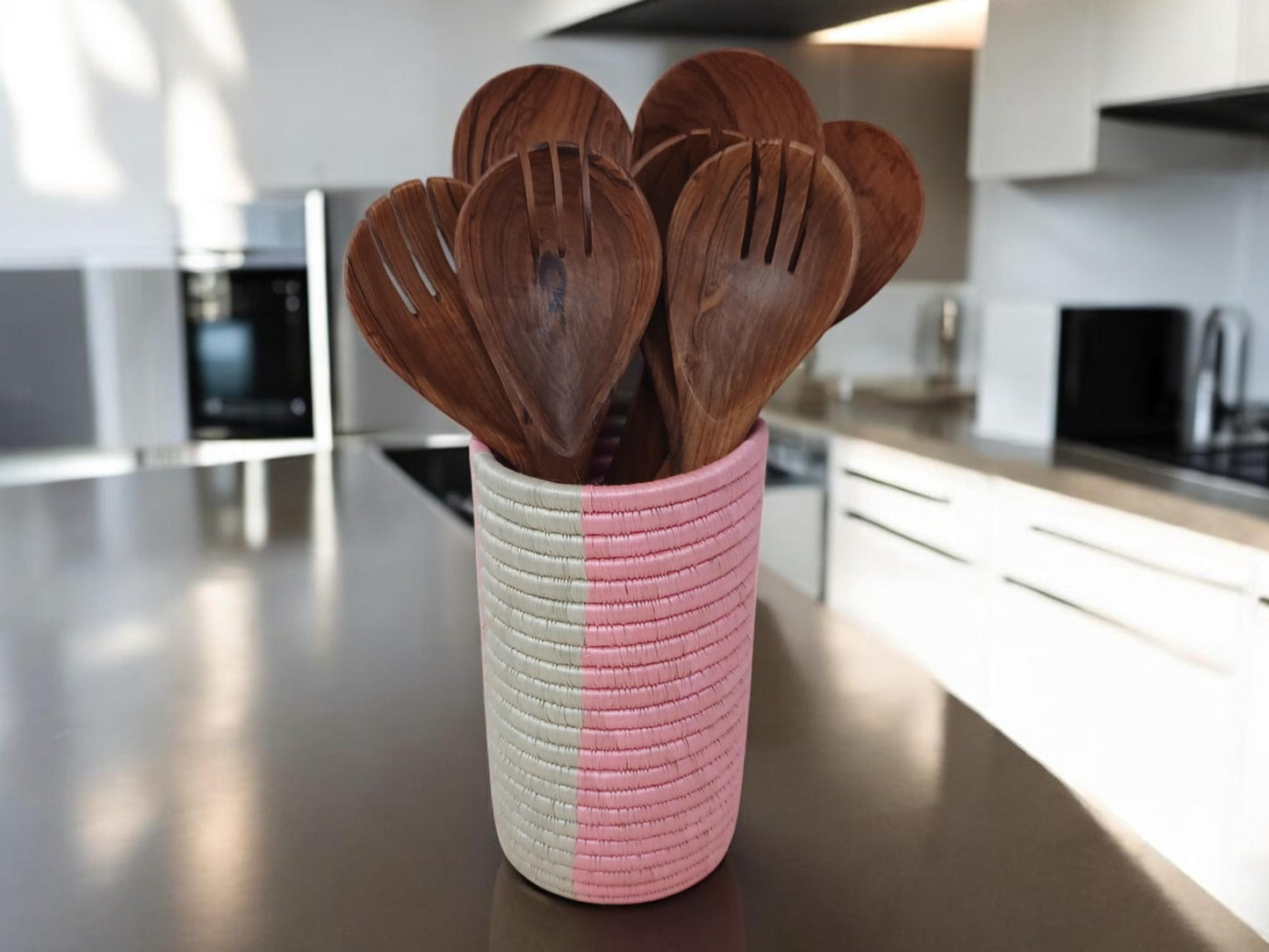Boho Woven Flower Vase: Handmade Basket for Pampas Grass
