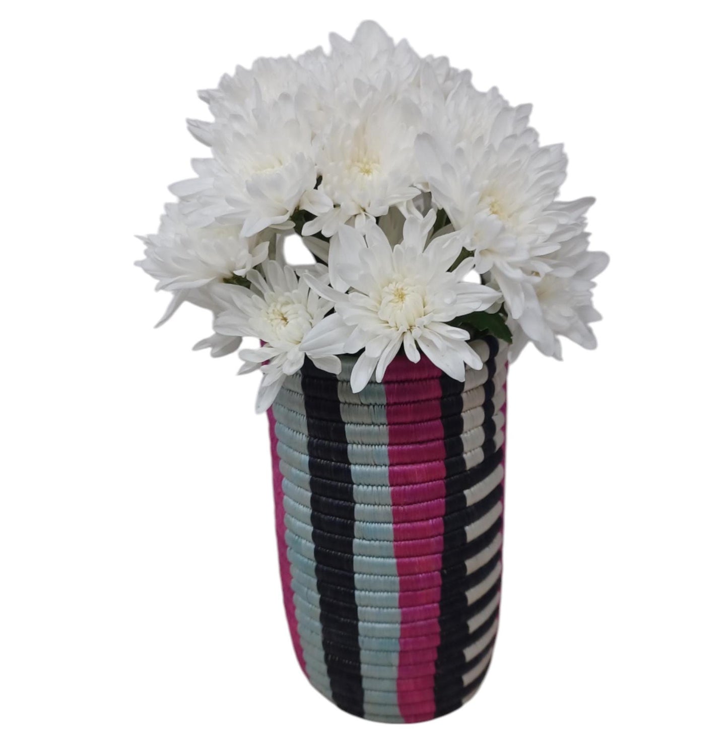 Boho Woven Flower Vase: Handwoven Wicker Utensil Holder