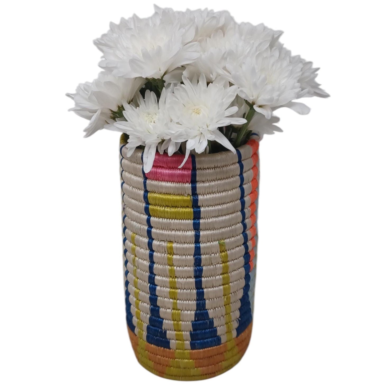 Handwoven Wicker Vase: Boho Farmhouse Decor, Dried Flower Basket