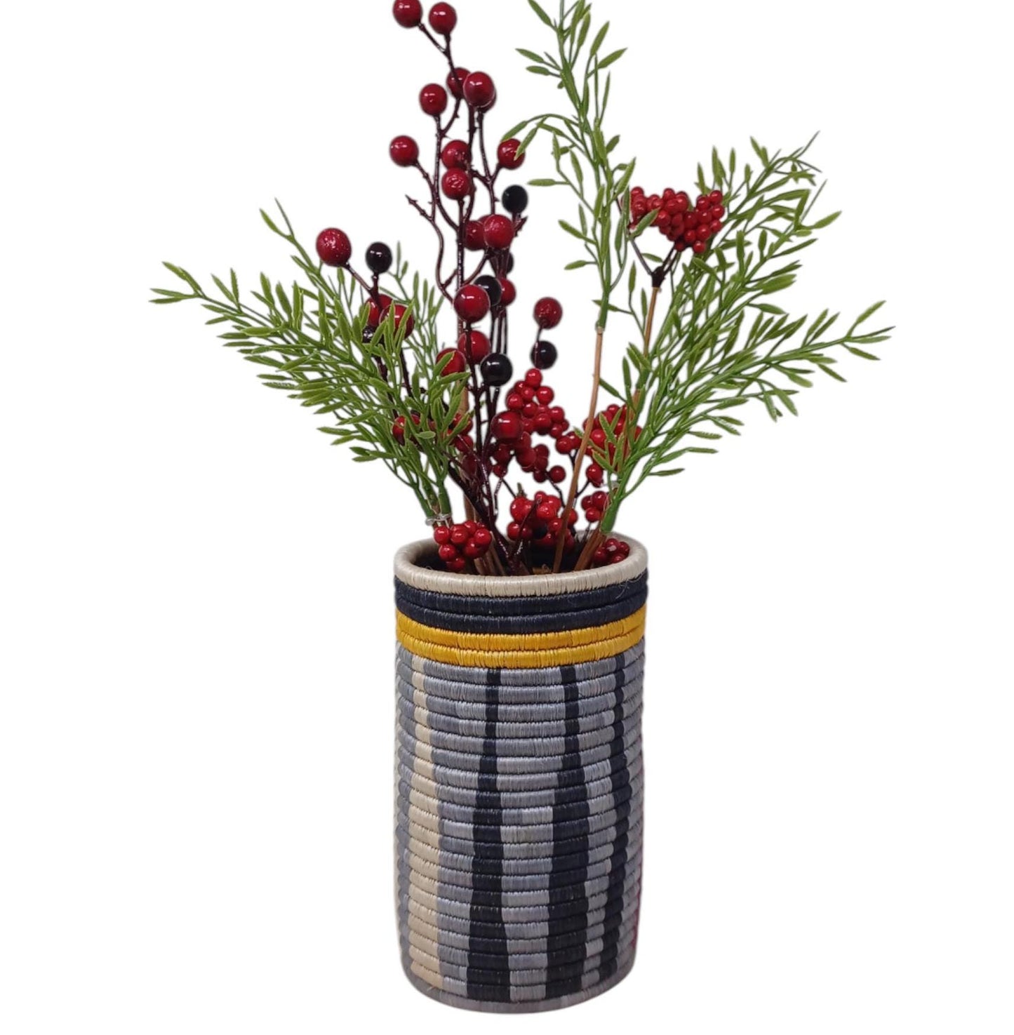 Handwoven Wicker Flower Vase: Bohemian Home Decor Centerpiece