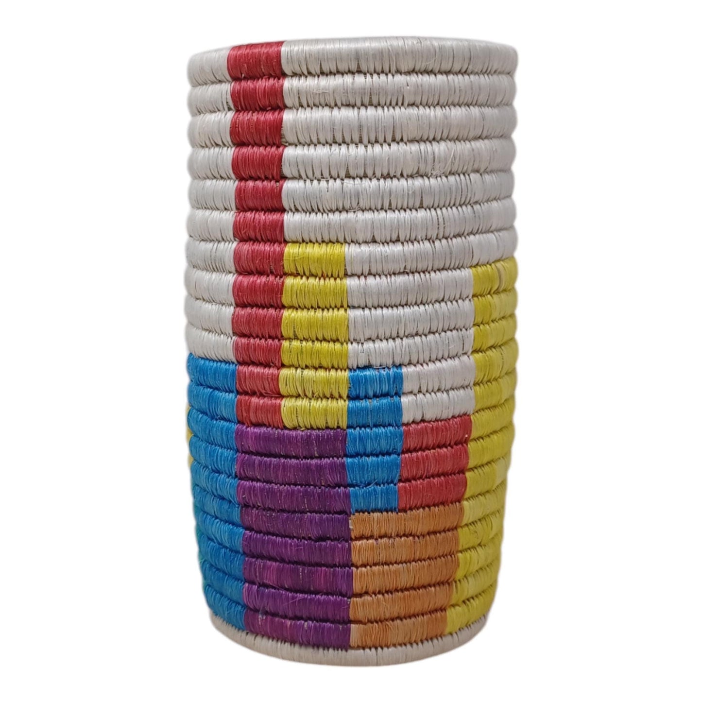 Handwoven Wicker Flower Vase: Boho Table Decor & Utensil Holder