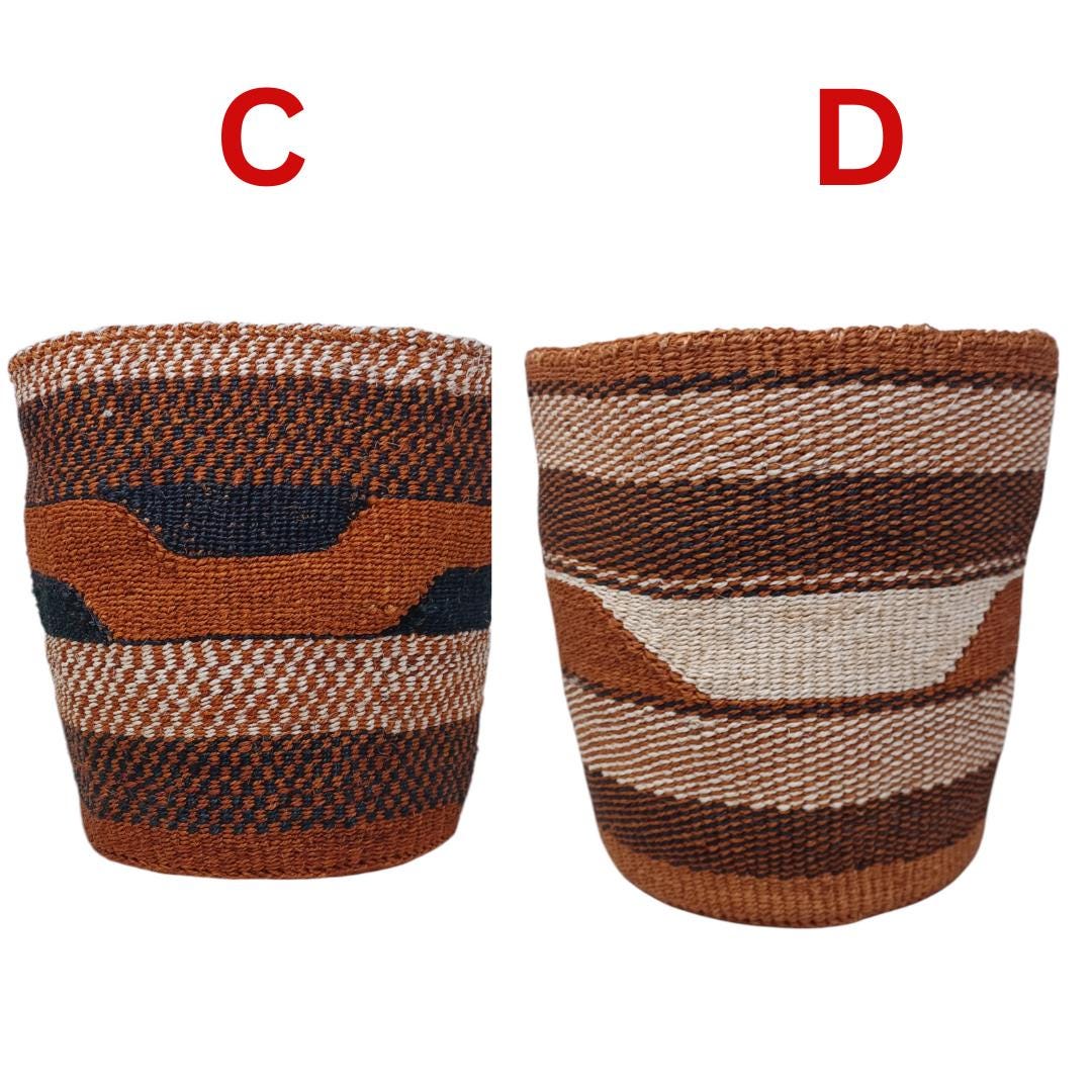 Handwoven Sisal Basket: African Storage, Plant Pot Cover