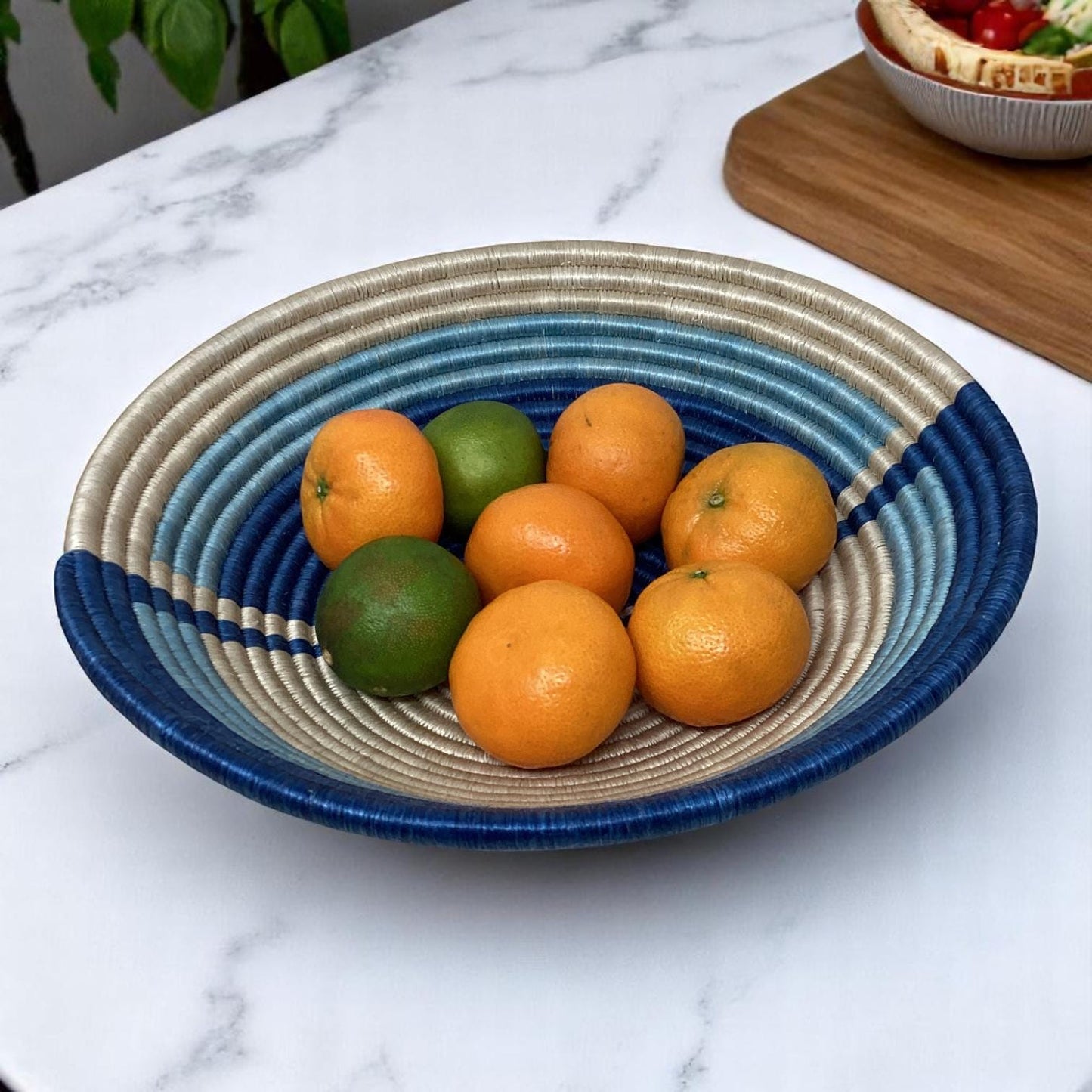 Basket Gift Box for Home – Handmade Bread Basket, Centerpiece Bowl & Vase | Colorful Woven Set, woven Fruit Bowl and Vase