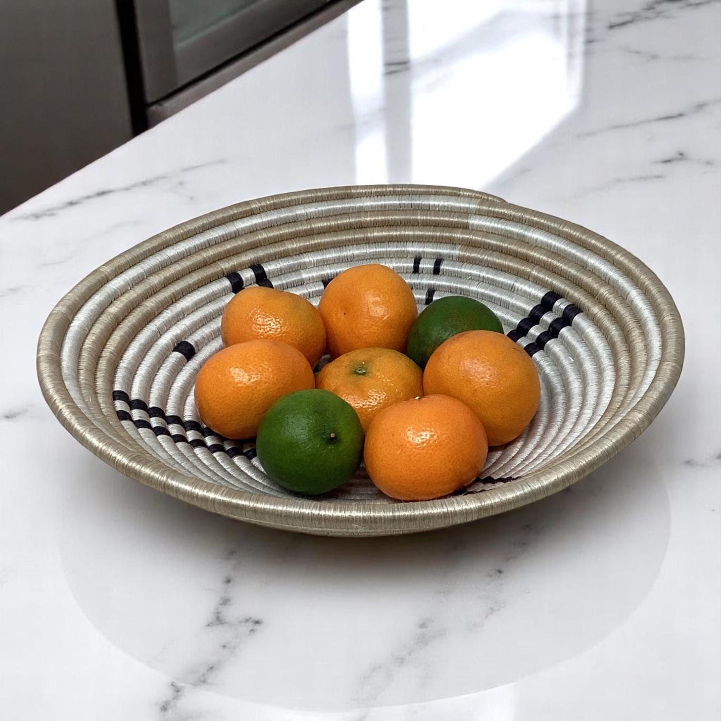 Handmade Woven Decor Set – Bread Basket, Fruit Bowl & Vase for Dining Room Table, Kitchen Counter and Cozy Entryway Styling