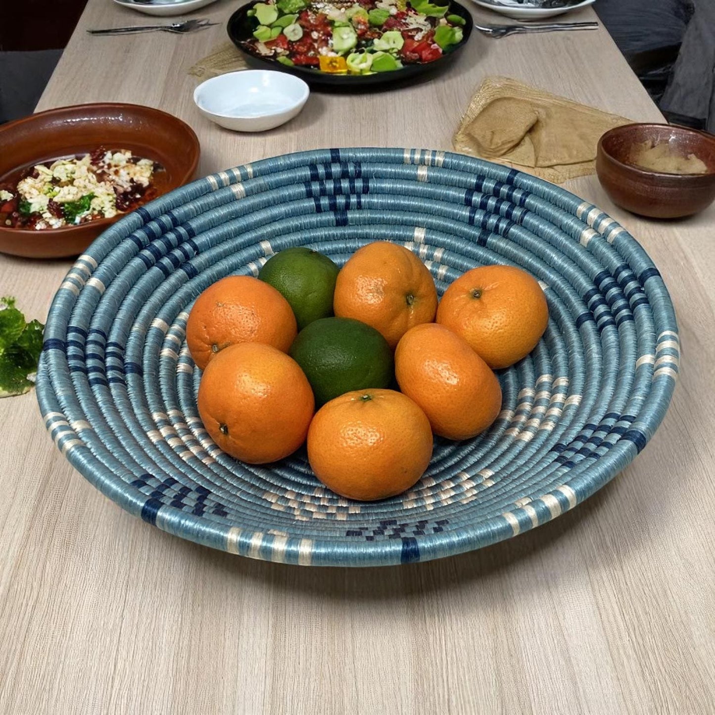 Boho Woven Basket Set – Bread Basket, Fruit Bowl & Flower Vase for Dining Table or Entryway Styling | Handmade Ethical Home Gift