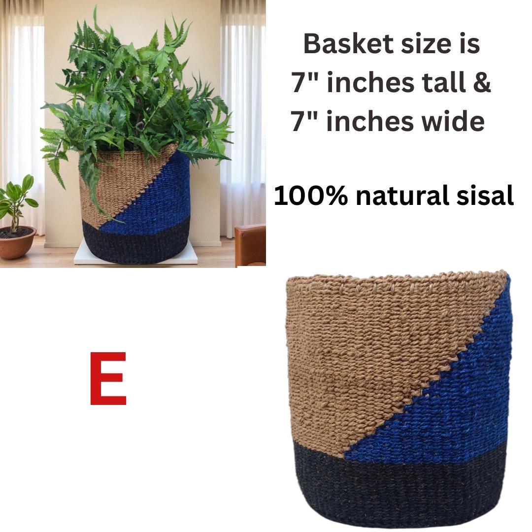 Rainbow Woven Sisal Basket: Colorful Boho Home Decor, 7"