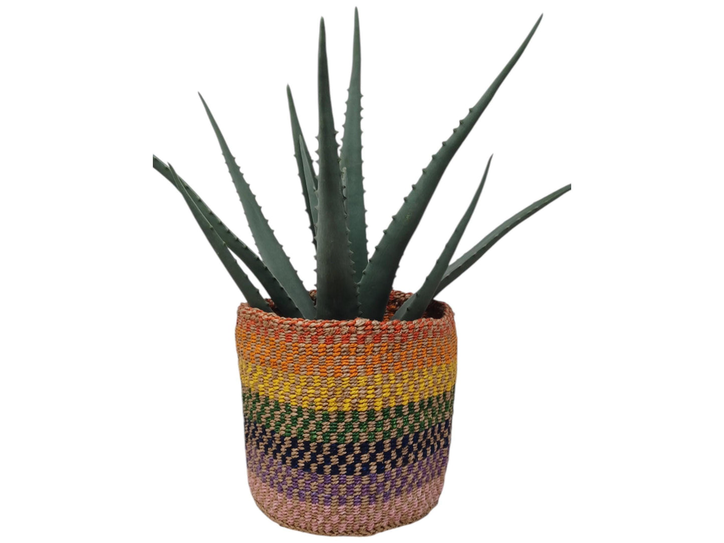Colorful Handwoven Basket | 7” Holiday Gift Basket for Christmas & Décor