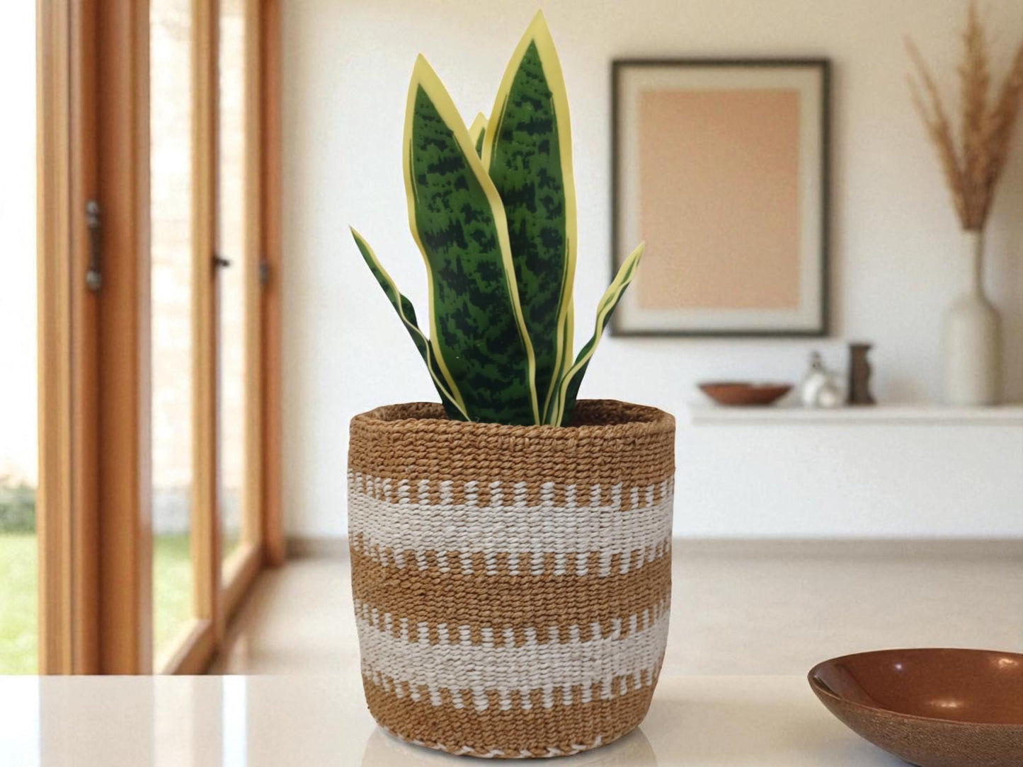 Rustic Handwoven Storage Basket | 7” Natural Basket for Keys, Toys & Everyday Use