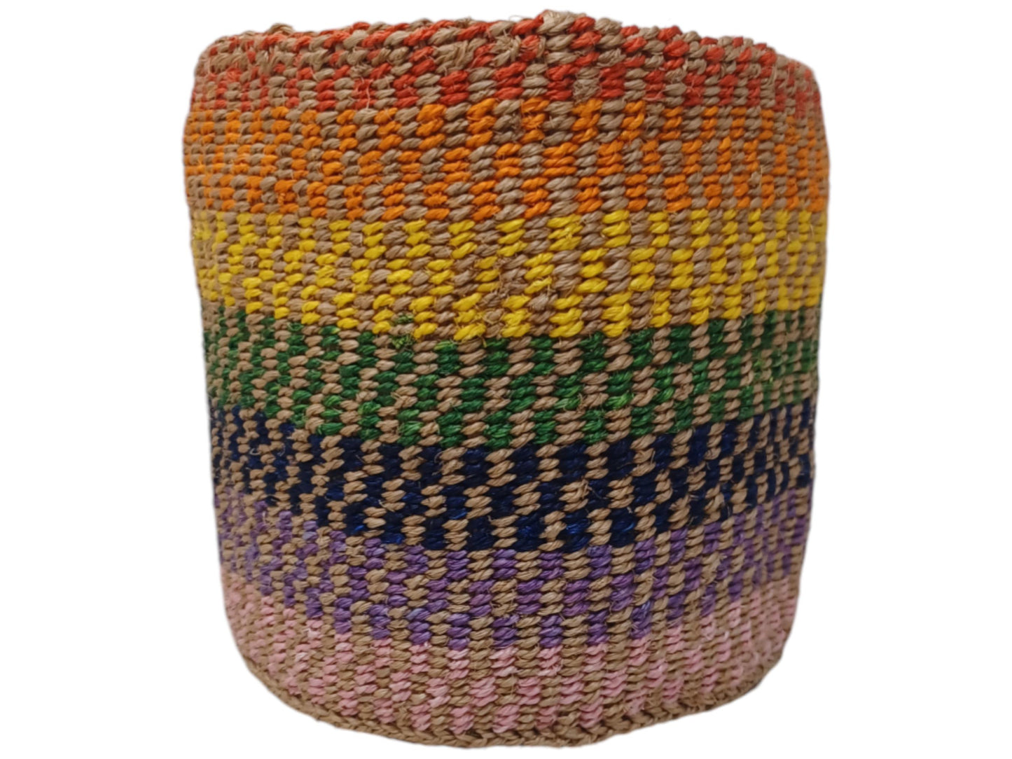 Colorful Handwoven Basket | 7” Holiday Gift Basket for Christmas & Décor
