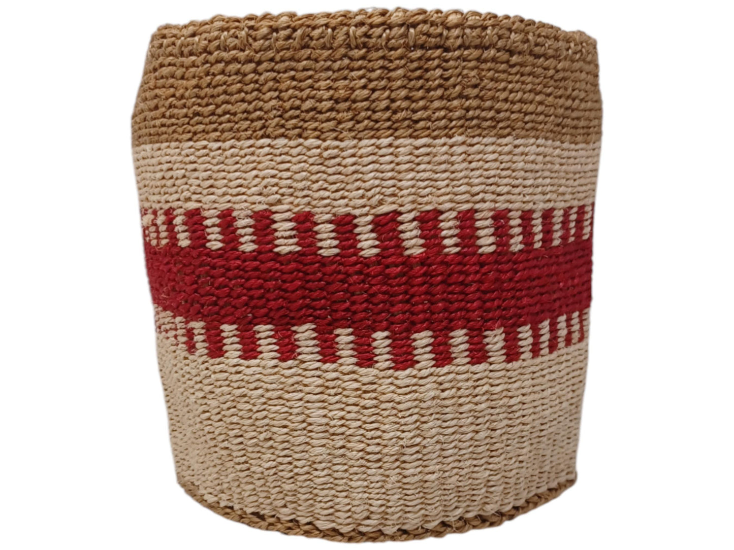 Handwoven Christmas Basket | 7” Colorful Holiday Storage & Gift Basket