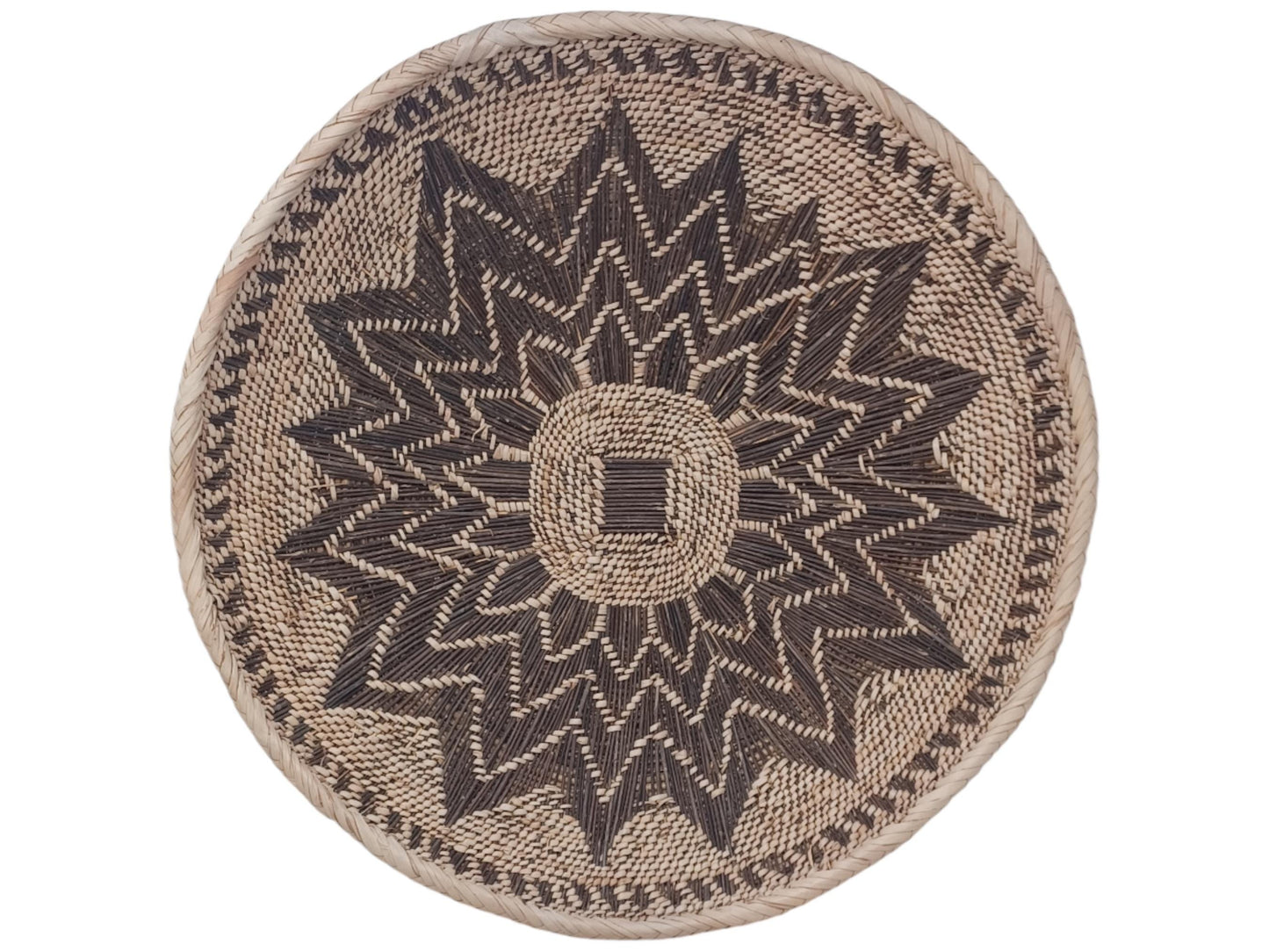 Large Binga Basket Wall Decor: Handwoven Tonga Art, Boho Style