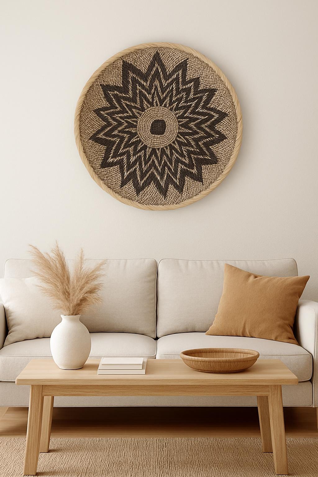 Large Binga Basket Wall Decor: Handwoven Tonga Art, Boho Style