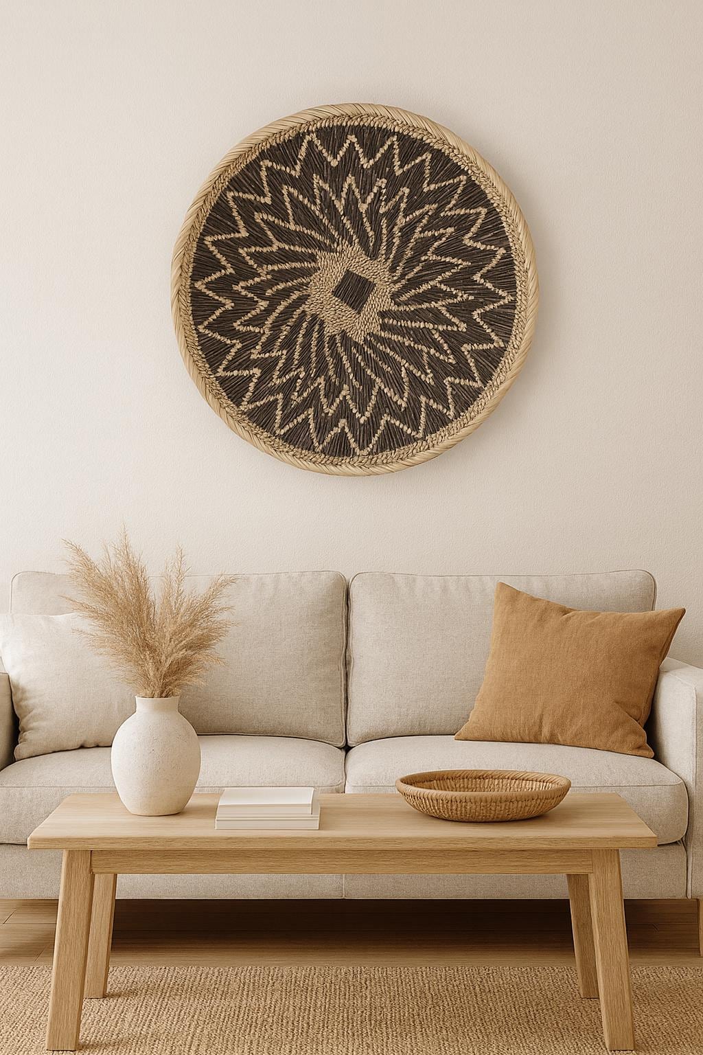Handmade Binga Tonga Basket Wall Decor - Large African Woven Art
