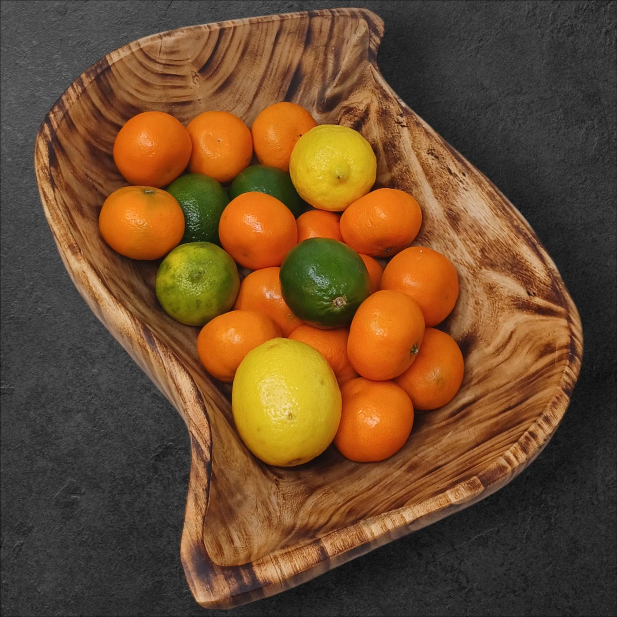 Leaf-Shaped Wooden Serving Bowl | Hand-Carved Natural Fruit Bowl | Rustic Kitchen Décor | Large Serving Bowls