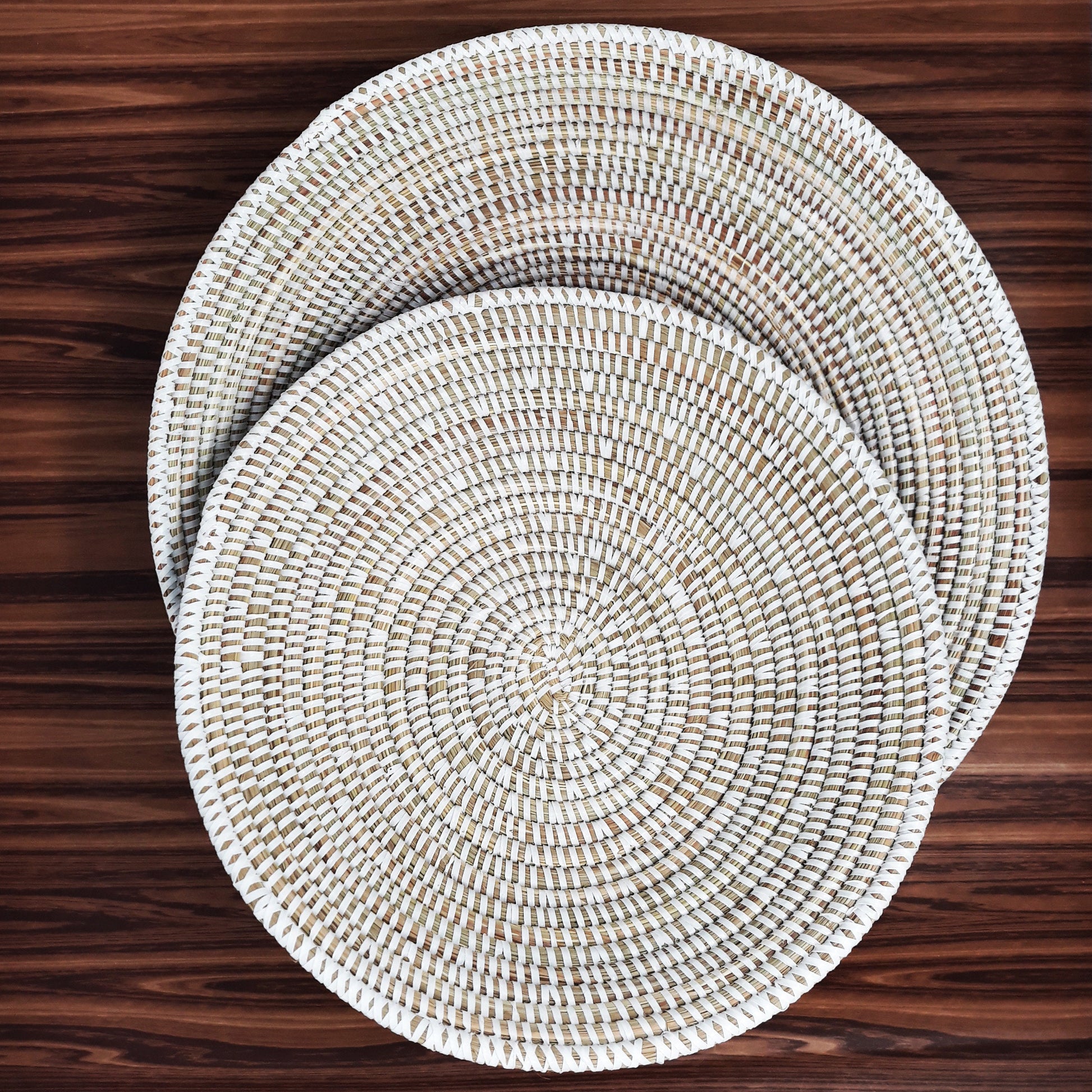 Woven Wall Basket: White African Boho Decor