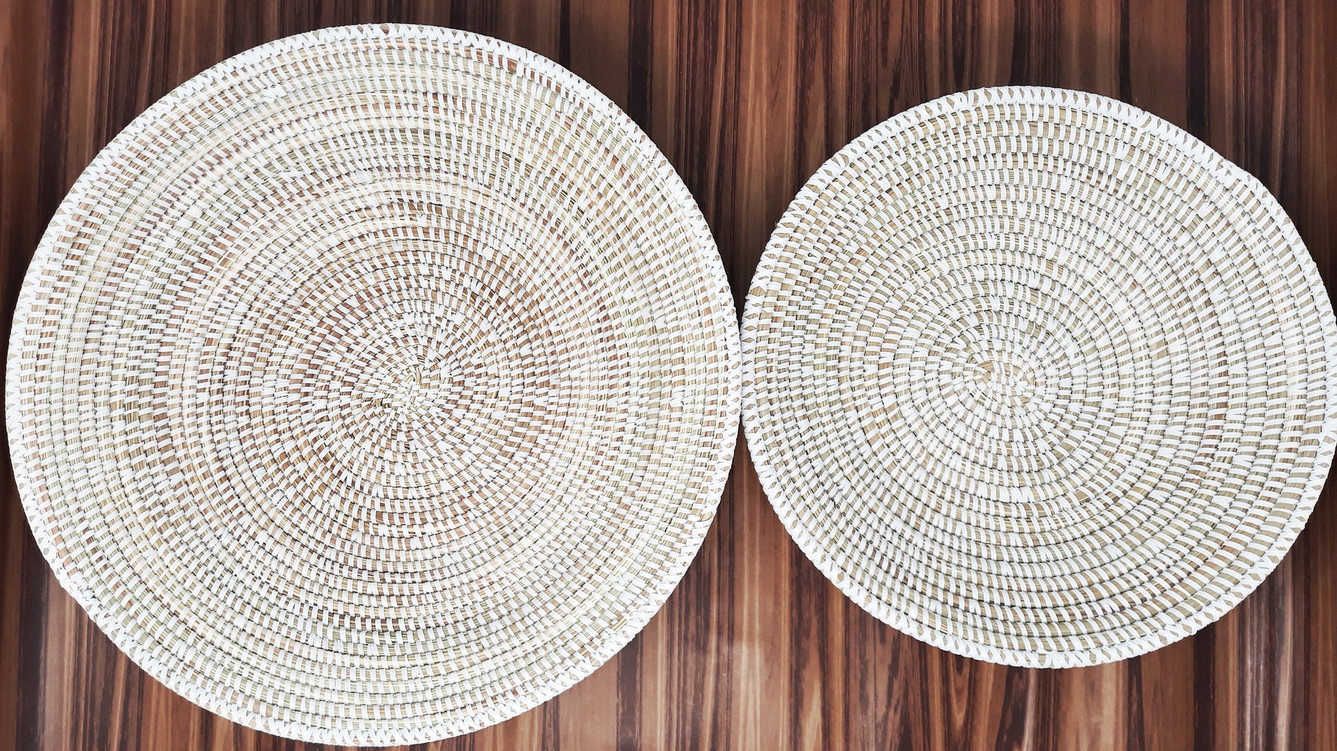Woven Wall Basket: White African Boho Decor