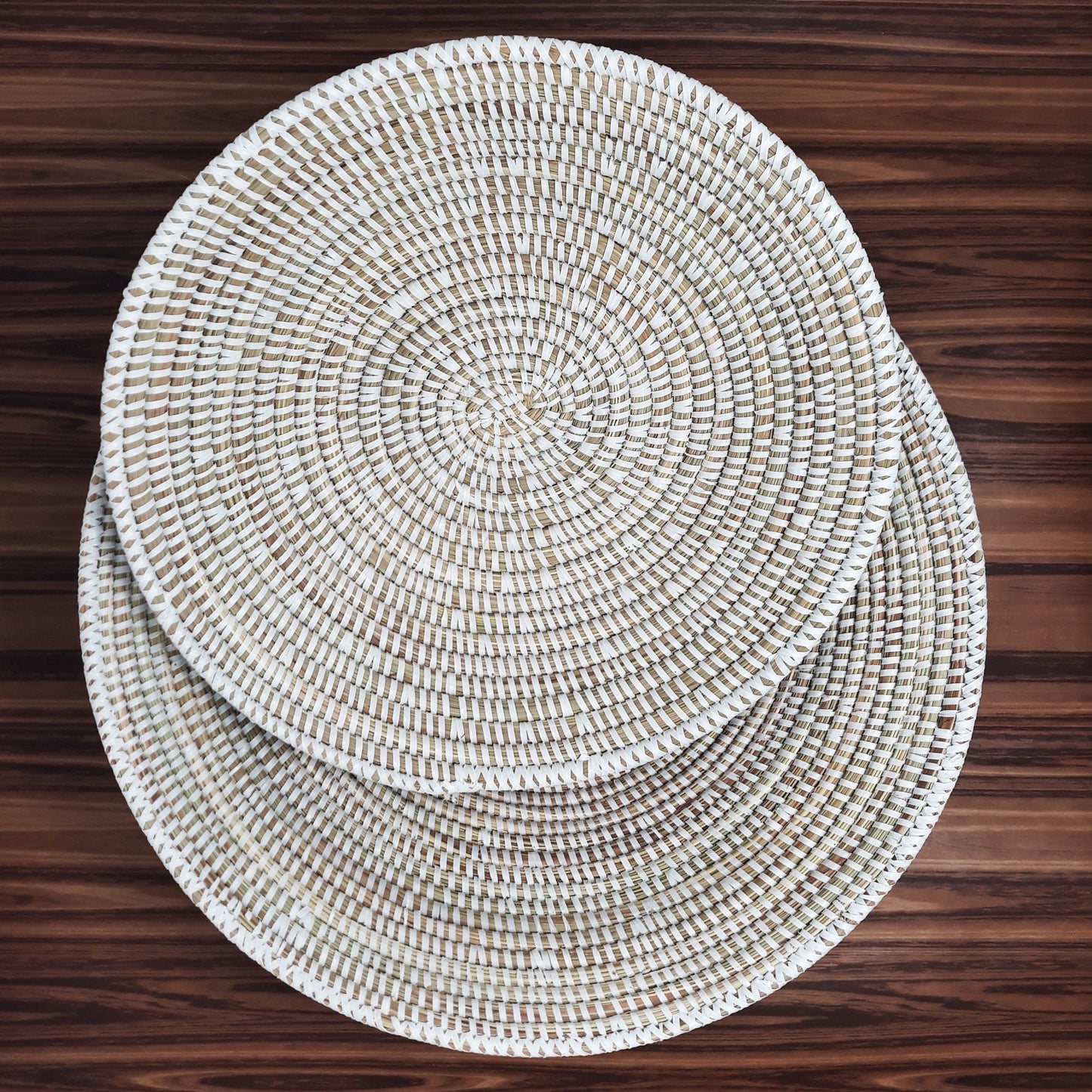 Woven Wall Basket: White African Boho Decor