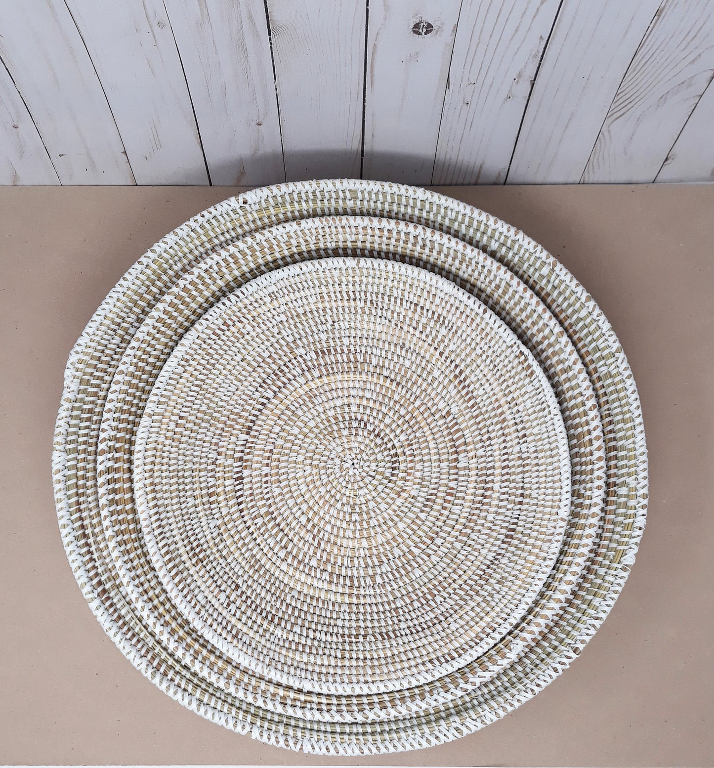 Woven Wall Basket: White African Boho Decor
