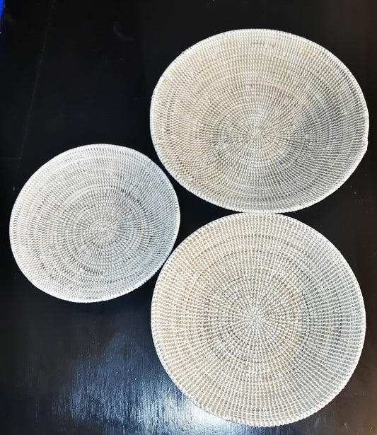 Woven Wall Basket: White African Boho Decor
