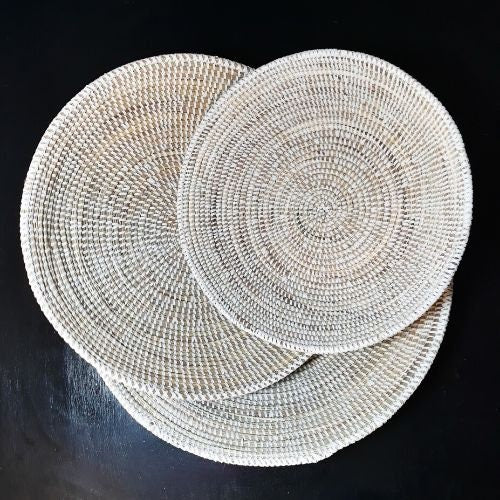 Woven Wall Basket: White African Boho Decor