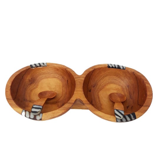 Divided snack bowl, wooden snack bowl, small wooden dish, wood candy tray, Olivewood bowl, Monkey Pod dish, wooden serving plate