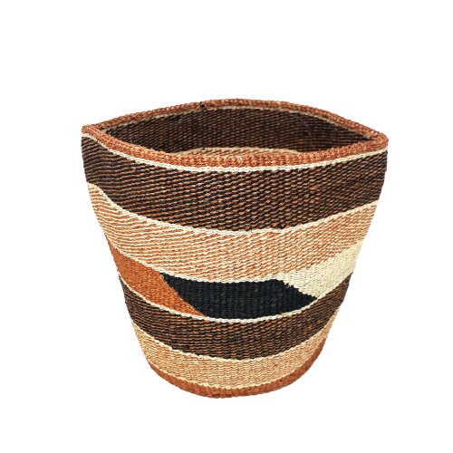 Handwoven Sisal Basket Planter: Rustic African Basket Decor (9x9")