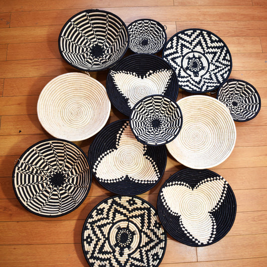 Woven Wall Basket Decor: African Boho Hanging Basket