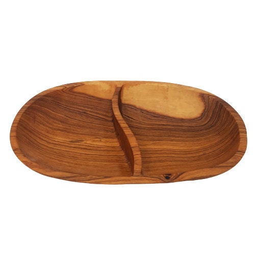 Divided wood bowl, Wooden bowl handmade, Round wood bowl, oval wood bowl, Monkey pod bowl, Olivewood Bowl, wooden snack bowl, section bowl