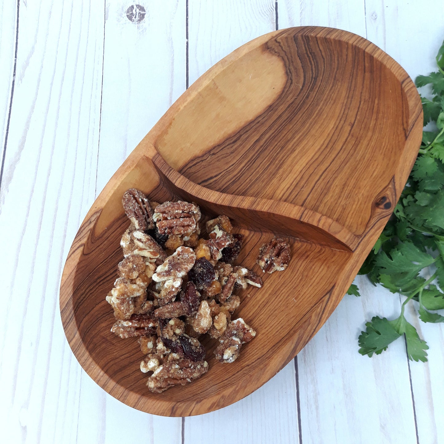 Divided wood bowl, Wooden bowl handmade, Round wood bowl, oval wood bowl, Monkey pod bowl, Olivewood Bowl, wooden snack bowl, section bowl