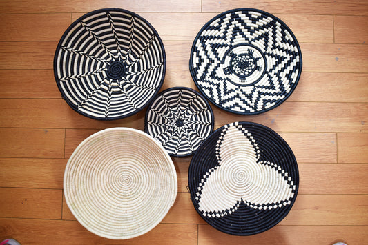 Woven Wall Basket: African Boho Decor, Banana & Sisal Fiber