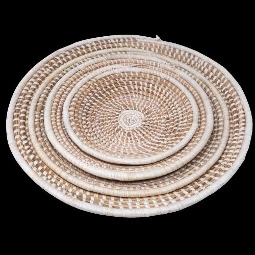 Woven Wall Basket: Natural Boho Decor, African Style