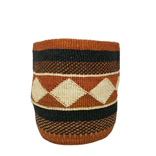 Handwoven Sisal Basket: Kenyan Planter, Storage Decor