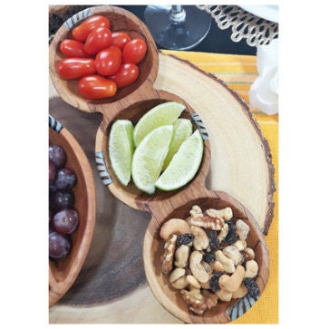 wooden bowls handmade, Kitchen gift wooden, Wooden snack bowl, small wooden dish, Hostess gift, Divided snack bowl,ssmall Handmade bowls